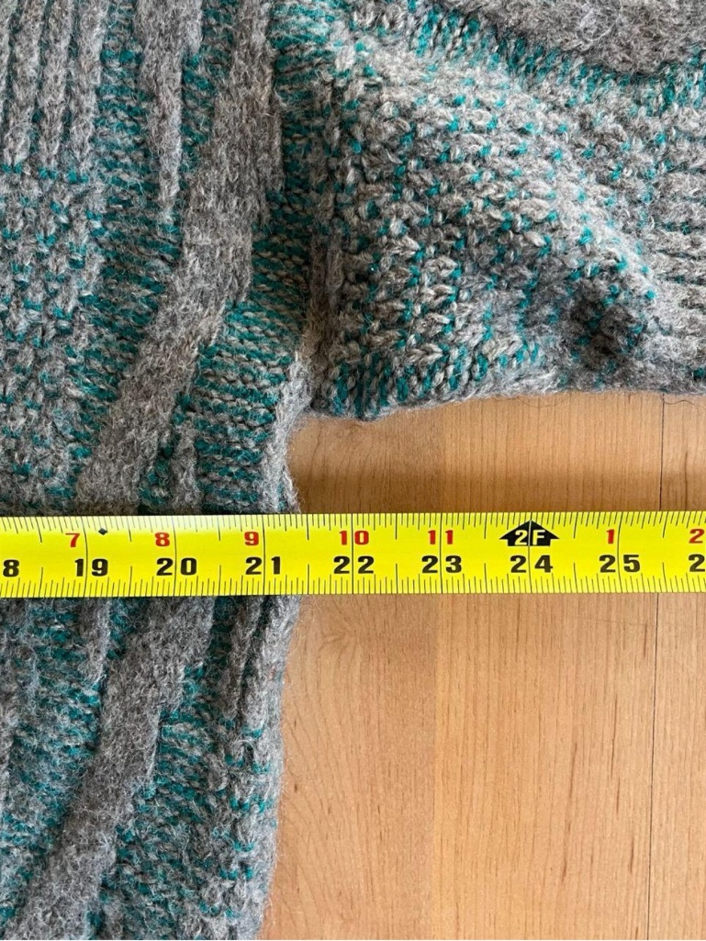Textured Slate Green Pullover Sweater - Picture 4 of 4